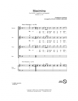 page one of Maximina (SATB Choir)