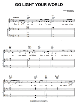 page one of Go Light Your World (Piano, Vocal & Guitar Chords (Right-Hand Melody))