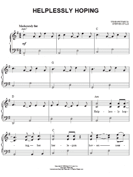 page one of Helplessly Hoping (Easy Piano)