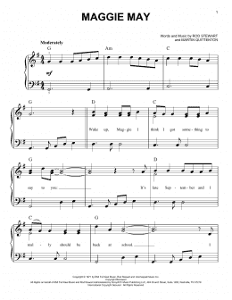 page one of Maggie May (Easy Piano)