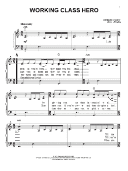 page one of Working Class Hero (Easy Piano)
