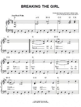 page one of Breaking The Girl (Easy Piano)