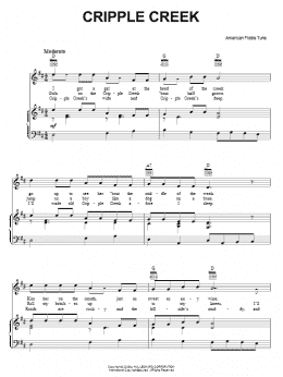 page one of Cripple Creek (Piano, Vocal & Guitar Chords (Right-Hand Melody))