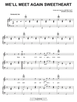 page one of We'll Meet Again Sweetheart (Piano, Vocal & Guitar Chords (Right-Hand Melody))