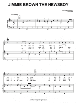 page one of Jimmie Brown The Newsboy (Piano, Vocal & Guitar Chords (Right-Hand Melody))