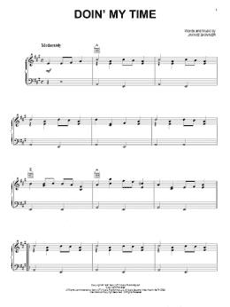 page one of Doin' My Time (Piano, Vocal & Guitar Chords (Right-Hand Melody))