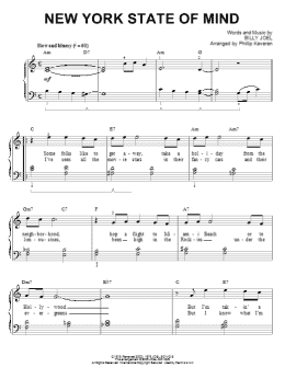 page one of New York State Of Mind (arr. Phillip Keveren) (Easy Piano)
