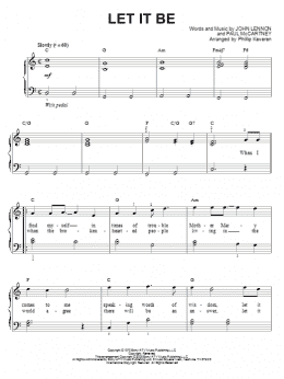 page one of Let It Be (arr. Phillip Keveren) (Easy Piano)
