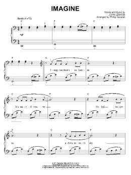 page one of Imagine (arr. Phillip Keveren) (Piano Solo)
