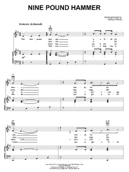 page one of Nine Pound Hammer (Piano, Vocal & Guitar Chords (Right-Hand Melody))
