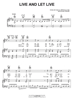 page one of Live And Let Live (Piano, Vocal & Guitar Chords (Right-Hand Melody))