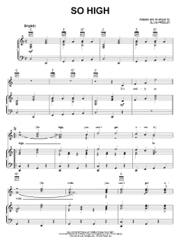 page one of So High (Piano, Vocal & Guitar Chords (Right-Hand Melody))