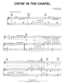 page one of Crying In The Chapel (Piano, Vocal & Guitar Chords (Right-Hand Melody))