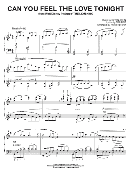 page one of Can You Feel The Love Tonight [Classical version] (from The Lion King) (arr. Phillip Keveren) (Piano Solo)