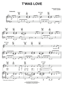 page one of T'was Love (Piano, Vocal & Guitar Chords (Right-Hand Melody))