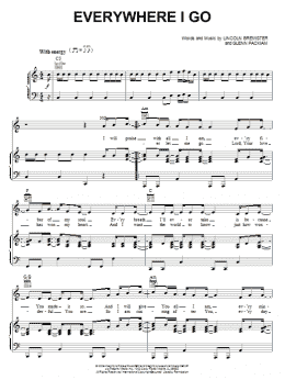 page one of Everywhere I Go (Piano, Vocal & Guitar Chords (Right-Hand Melody))