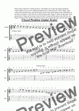page one of Closed Position Guitar Scales