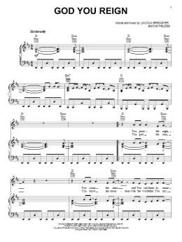 page one of God You Reign (Piano, Vocal & Guitar Chords (Right-Hand Melody))