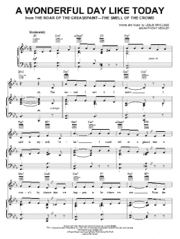 page one of A Wonderful Day Like Today (Piano, Vocal & Guitar Chords (Right-Hand Melody))