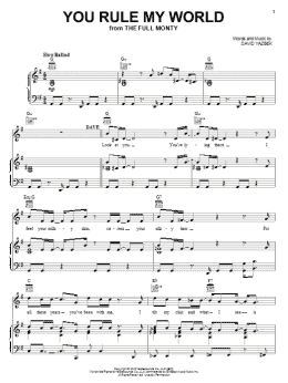 page one of You Rule My World (Piano, Vocal & Guitar Chords (Right-Hand Melody))
