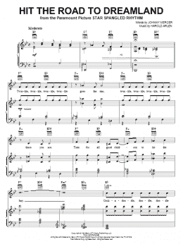 page one of Hit The Road To Dreamland (Piano, Vocal & Guitar Chords (Right-Hand Melody))