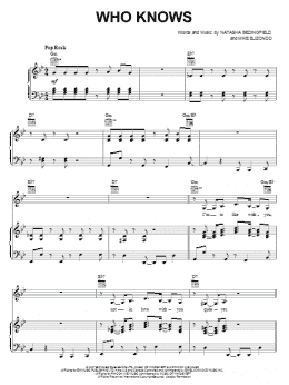 page one of Who Knows (Piano, Vocal & Guitar Chords (Right-Hand Melody))