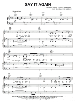 page one of Say It Again (Piano, Vocal & Guitar Chords (Right-Hand Melody))