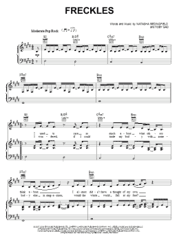 page one of Freckles (Piano, Vocal & Guitar Chords (Right-Hand Melody))
