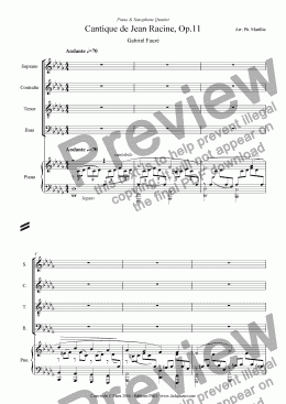 page one of Fauré - Cantique de Jean Racine, Op.11 (Choeur & piano)