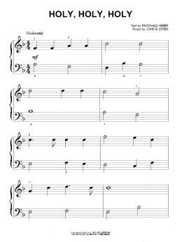 page one of Holy, Holy, Holy (Beginning Piano Solo)