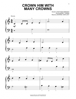 page one of Crown Him With Many Crowns (Beginning Piano Solo)