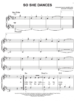 page one of So She Dances (Easy Piano)