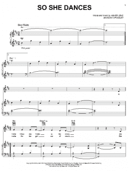 page one of So She Dances (Piano, Vocal & Guitar Chords (Right-Hand Melody))