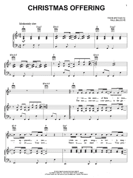 page one of Christmas Offering (Piano, Vocal & Guitar Chords (Right-Hand Melody))