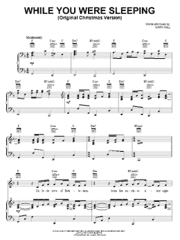 page one of While You Were Sleeping (Original Christmas Version) (Piano, Vocal & Guitar Chords (Right-Hand Melody))