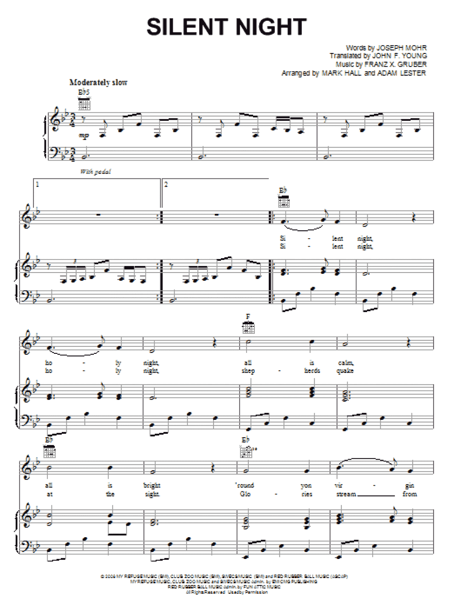 Silent Night (Piano, Vocal & Guitar Chords (Right-Hand Melody))