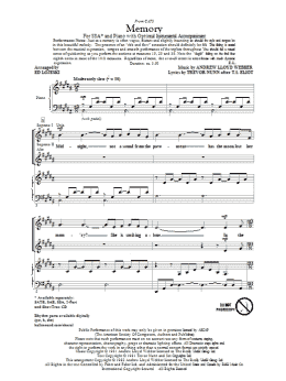 page one of Memory (from Cats) (arr. Ed Lojeski) (SSA Choir)