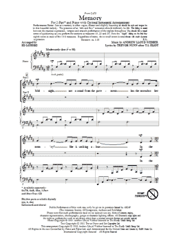 page one of Memory (from Cats) (arr. Ed Lojeski) (2-Part Choir)