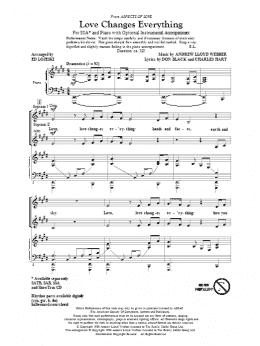 page one of Love Changes Everything (from Aspects Of Love) (arr. Ed Lojeski) (SSA Choir)