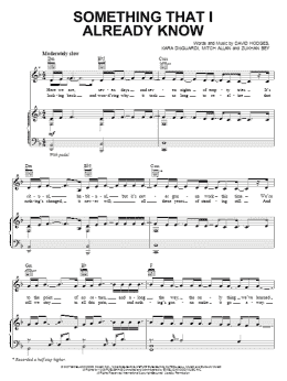 page one of Something That I Already Know (Piano, Vocal & Guitar Chords (Right-Hand Melody))