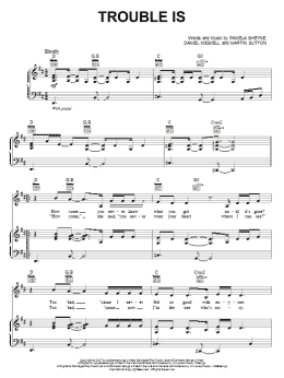 page one of Trouble Is (Piano, Vocal & Guitar Chords (Right-Hand Melody))