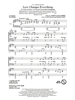 page one of Love Changes Everything (from Aspects Of Love) (arr. Ed Lojeski) (SAB Choir)