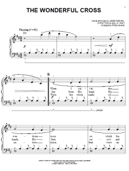 page one of The Wonderful Cross (arr. Phillip Keveren) (Easy Piano)