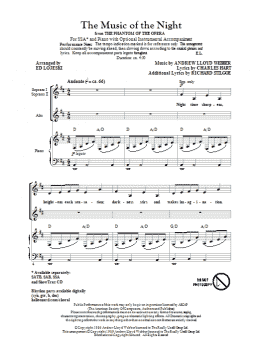 page one of The Music Of The Night (from The Phantom Of The Opera) (SSA Choir)
