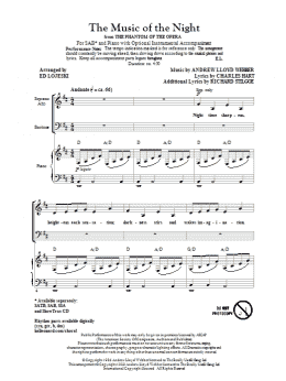 page one of The Music Of The Night (from The Phantom Of The Opera) (SAB Choir)