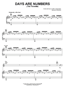 page one of Days Are Numbers (Piano, Vocal & Guitar Chords (Right-Hand Melody))