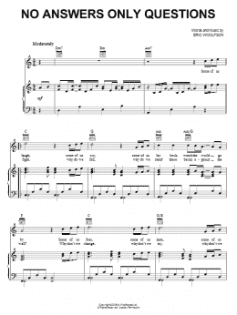 page one of No Answers Only Questions (Piano, Vocal & Guitar Chords (Right-Hand Melody))