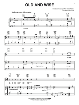 page one of Old And Wise (Piano, Vocal & Guitar Chords (Right-Hand Melody))