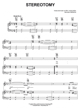 page one of Stereotomy (Piano, Vocal & Guitar Chords (Right-Hand Melody))