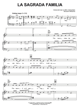 page one of La Sagrada Familia (Piano, Vocal & Guitar Chords (Right-Hand Melody))